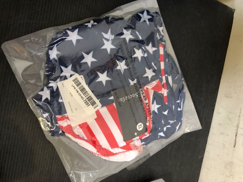 Photo 1 of Sucrefas Women Two Piece Thong Bikini Set Sexy Halter Triangle Swimsuit String Brazilian Bathing Suits American Flag XL