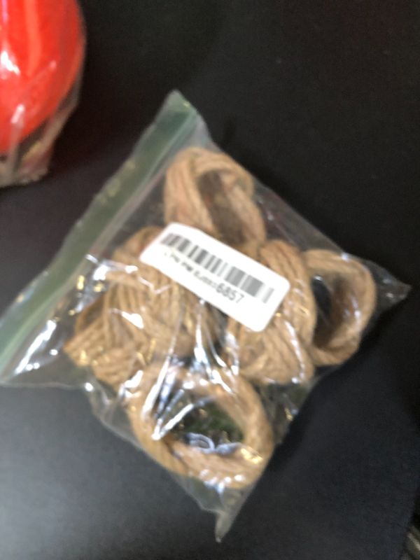 Photo 1 of MLURCU Natural Burlap Napkin Rings Set of 6 - Woven Rustic Napkin Rings for Farmhouse Dining Table Decor