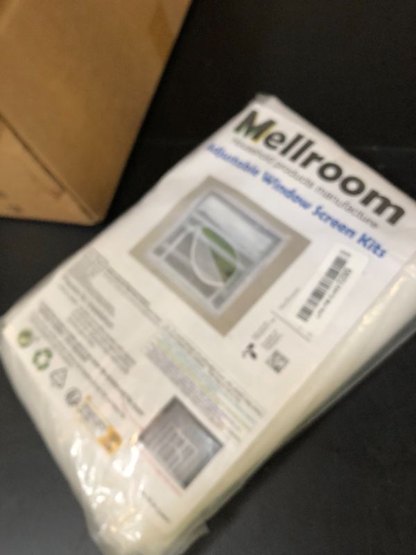 Photo 1 of Mellroom Adjustable Window Screen Replacement kit with Zipper Opening, Fiberglass White 63"X63" (160X160cm) can be Cut fits Smaller,Keep Bug Mosquito Out