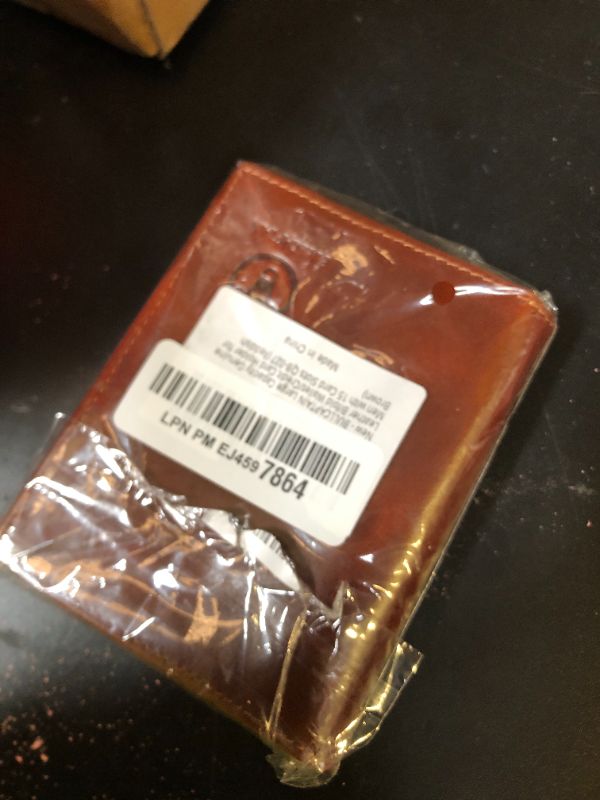 Photo 1 of BULLCAPTAIN Large Capacity Genuine Leather Bifold Wallet/Credit Card Holder for Men with 15 Card Slots QB-027 (Reddish Brown)