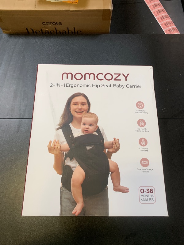 Photo 1 of Momcozy Baby Carrier with Hip Seat, 2-in-1 Forward-Facing Carry for Active Babies, Detachable Hands-Free Carrier up to 44lbs, Breathable Infant Carrier Fits Waist Sizes up to 45 Inches, AirMesh Grey