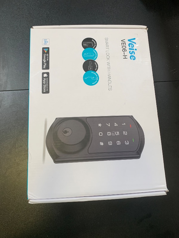 Photo 1 of Veise VE06-H Smart Front Door Lock Set, App Control, Keyless Entry Deadbolt with Lever Handle, Electronic Digital Touchscreen Keypad, Auto Lock, Easy Install, Satin Nickel