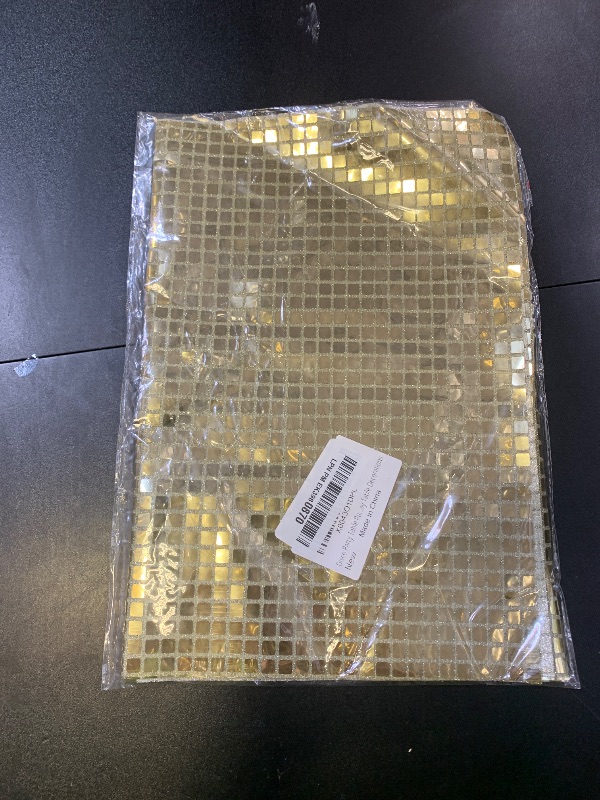 Photo 1 of BDDC Champagne 13 x 72 Inches Glitter Table Runner, Mirror Effect Disco Party Table Runner Retro, Champagne Table Decor for Disco Party, Decorations for Birthday Bachelorette Dance Party, C7201