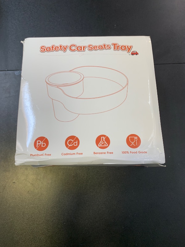 Photo 1 of 2PCS Resptasski Car Seat Cup Holder Snack Tray for Kids – Travel Tray for Car, Booster, Stroller, Outdoor Kit. Universal Adjustable Tray with Detachable Base for Snacks, Toys, Food (Sky Blue & Pink)