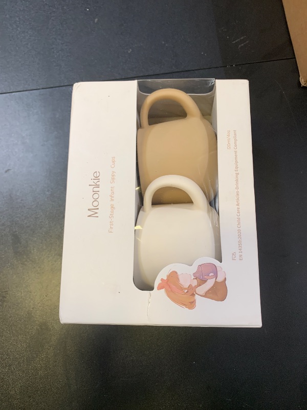 Photo 1 of Moonkie Silicone Baby Sippy Cups | 3 Stages Training Cup Straw Cup for Infants Toddlers and Kid | 4 oz 2Pack