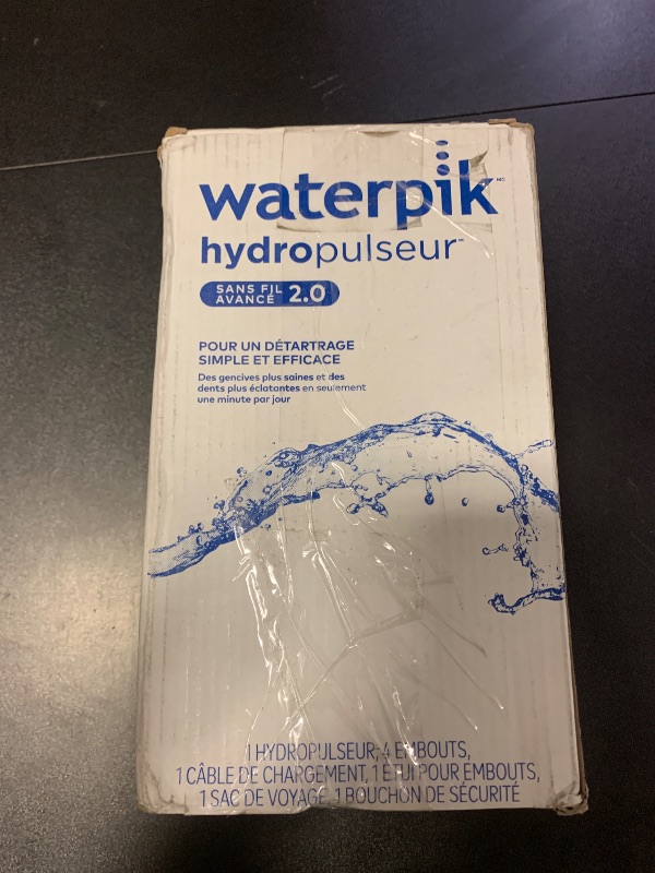 Photo 1 of Waterpik Cordless Advanced 2.0 Water Flosser For Teeth, Gums, Braces, Dental Care With Travel Bag and 4 Tips, ADA Accepted, Rechargeable, Portable, and Waterproof, White WP-580, Packaging May Vary