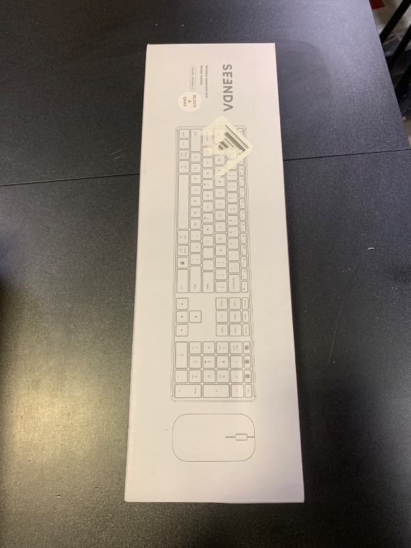 Photo 1 of seenda Wireless Bluetooth Keyboard and Mouse Combo (USB + Dual BT), SKM64-3 Multi-Device Rechargeable Slim Keyboard and Mouse, Compatible for Win 7/8/10, MacBook Pro/Air, iPad, Tablet - Black Gray