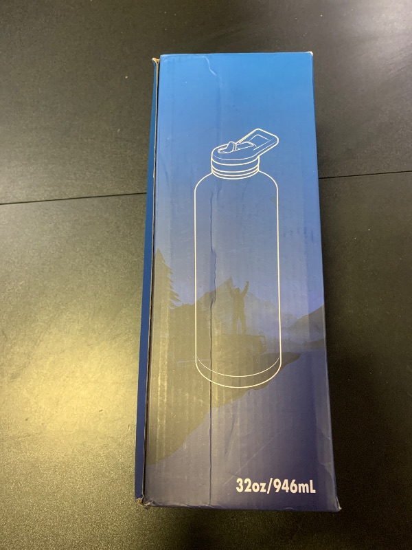 Photo 1 of RAYMYLO Insulated Water Bottle 32 oz, Triple Wall Vacuum Stainless Steel (Cold for 48 Hrs, Hot for 24Hrs), Leak Proof & Non-BPA, 32oz Hydro Water Flask with Paracord Handle & Straw Spout Lids