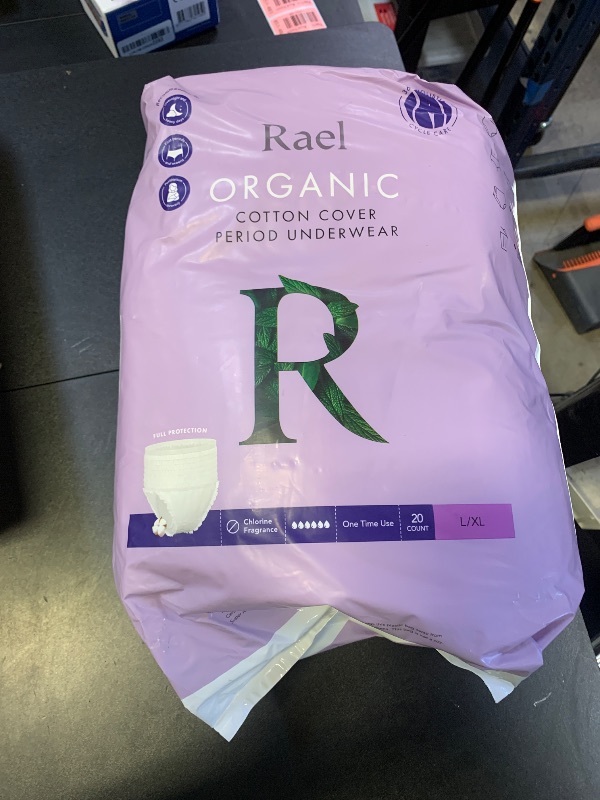 Photo 1 of Rael Disposable Underwear for Women, Organic Cotton Cover - Postpartum Essentials, Leak Locker, Unscented, Maximum Coverage (Size L-XL, 20 Count)
