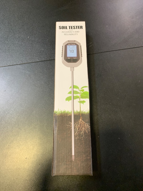 Photo 1 of YAMRON 4-in-1 Soil Moisture Meter Digital Plant Temperature/Soil Moisture/PH Meter/Sunlight Intensity Backlight LCD Display Soil Test Meter for Gardening, Farming and Outdoor Plants