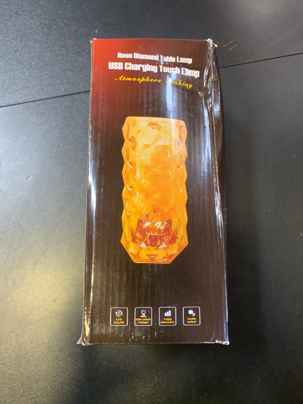 Photo 1 of xibulun Crystal Touch Control Rose Lamp - 16 Color Dimmable LED Desk Lamp Light, Battery Operated Small Table Lamp for Bedroom with Remote Controller, Night Light, Gift for Mom Dad Wife