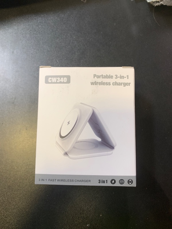 Photo 1 of Charging Station for Apple Multiple Devices - 3 in 1 Foldable Magnetic Wireless Charger Dock - Travel Charging Pad for iPhone 16 15 14 13 12 Pro Max Plus Watch & Airpods
