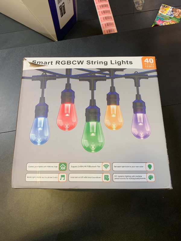 Photo 1 of XMCOSY+ Smart Outdoor String Lights, 123Ft Patio Lights Waterproof, App Control, Compatible with Alexa, RGBCWIC Color Changing LED String Light for Outside