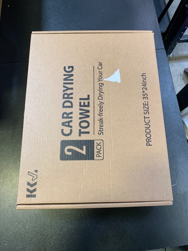 Photo 1 of KKV 2-Pack Microfiber Towels (35"x 24") Extra Large Ultra Absorbent Drying Towel for Cars and Trucks, Without Streaks, Scratches, or Water Spots