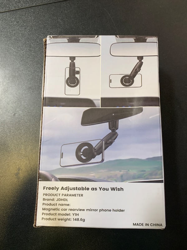 Photo 1 of JDHDL Magnetic Phone Holder for Car, Rear View Mirror Phone Holder, 360° Rotating Car Phone Mount, Compatible with iPhone 16/15/14/13/12 Series and All Phones with Magsafe Case or Metal Ring