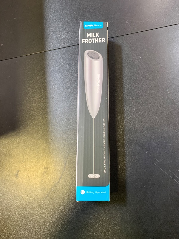 Photo 1 of SIMPLETaste Milk Frother Handheld Battery Operated Electric Foam Maker, Drink Mixer with Stainless Steel Whisk for Cappuccino, Bulletproof Coffee, Latte