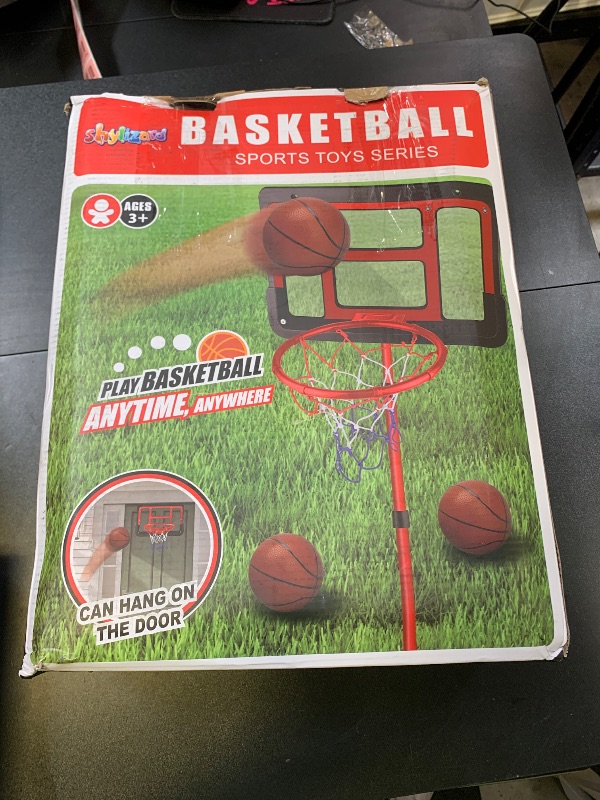 Photo 1 of ShyLizard Boys Toy Gifts for 3 4 5 6 7 8 Years Old, Kids Basketball Hoop Adjustable Height 3.5FT-6.2FT, Mini Basketball Hoop for Kid Boys, Basketball Goal Toys Outdoor Indoor Game Gifts for Boys, Red