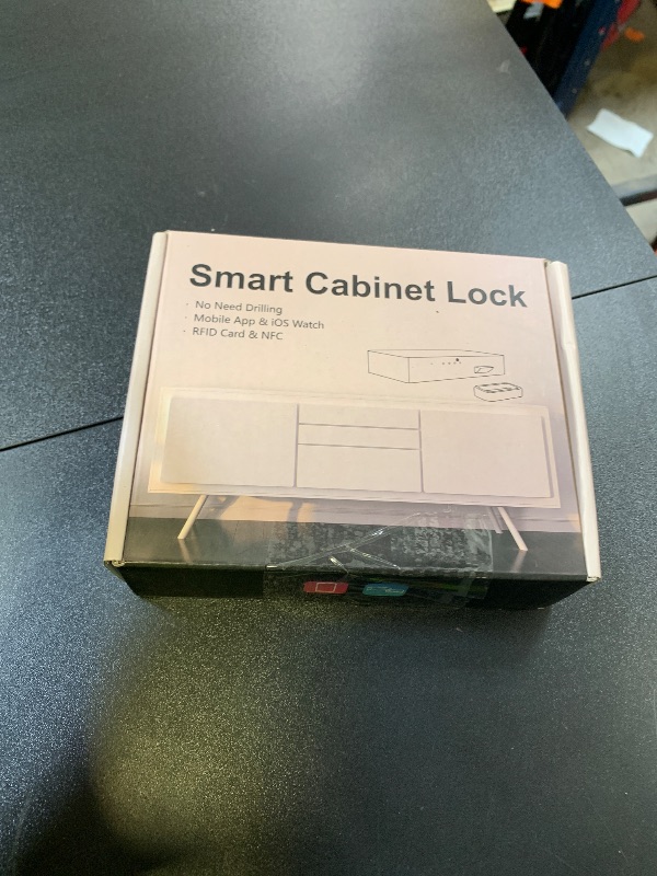 Photo 1 of Cabinet Lock NFC RFID Card eLinkSmart Slim Hidden Drawer Lock for Child Safety Cupboard Door Liquor File Kitchen Pantry Furniture Double-Layer Drawer No Drilling Required Black