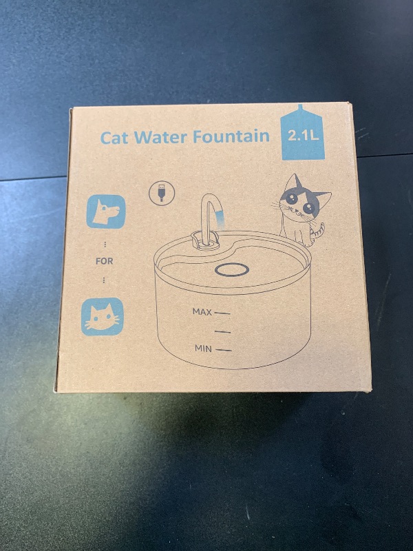 Photo 1 of Cat Water Fountain, 71oz/2.1L Cat Fountain for Drinking with Copper Faucet, MISFANS-Designed Pump & Filter, Plastic Automatic Pet Water Fountain Bowl & Dispenser with 3-Pack Replaceable Filters
