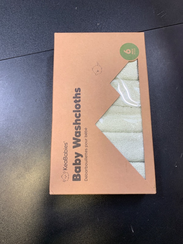 Photo 1 of 6-Pack Soft Baby Washcloths, Viscose from Bamboo - Kids, Newborn Bath Towels, Infant Shower, Toddler Reusable Face Towel, Gentle on Skin, Face Wash Cloths for Babies, 10x10 (Pistachio)