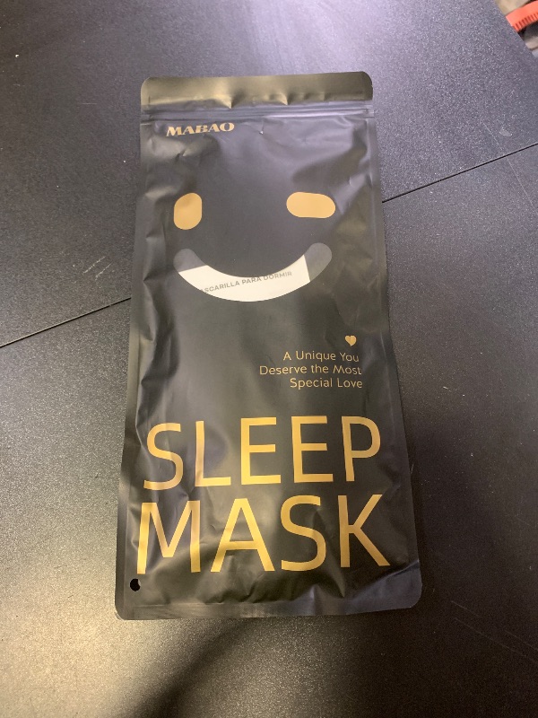 Photo 1 of MABAO Sleep Mask for Side Sleeper, Eye Mask for Sleeping Women Men, 3D Contoured Cup No Eye Pressure 100% Light Blocking Sleeping Mask with Adjustable Strap Night Blindfold Flight, Travel, Nap, Black