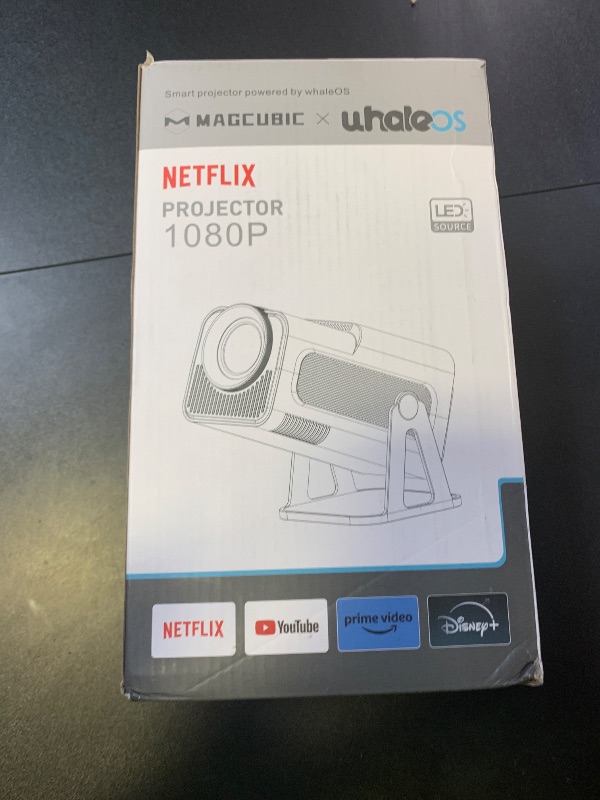 Photo 1 of [Netflix-Licensed] Magcubic Mini Projector with Wifi and Bluetooth, Built-in Android 13, Portable Smart 1080P Projector with 4K Support, Auto Keystone, Voice Control, HY320 NTV (White)