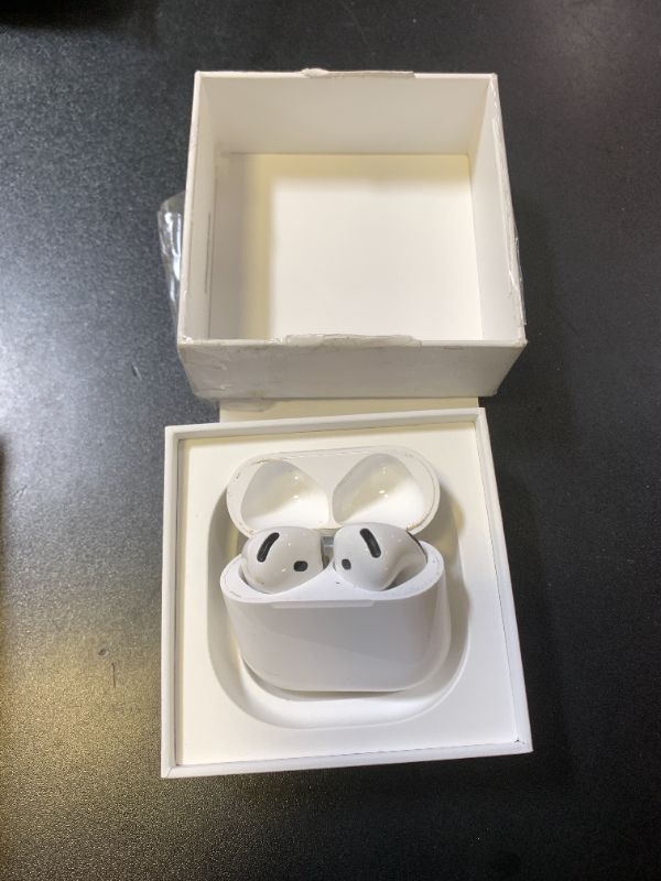 Photo 1 of Apple AirPods 4 Wireless Earbuds, Bluetooth Headphones, with Active Noise Cancellation, Adaptive Audio, Transparency Mode, Personalized Spatial Audio, USB-C Charging Case, Wireless Charging, H2 Chip
