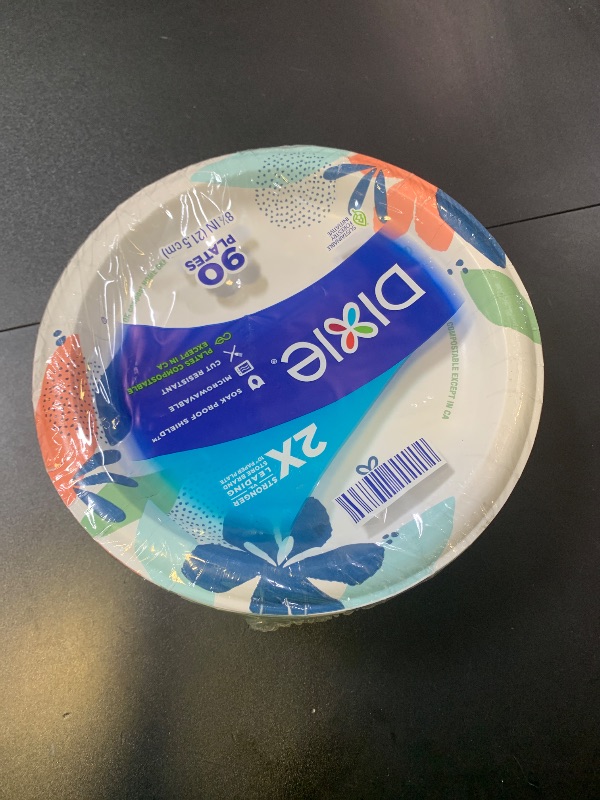 Photo 1 of Dixie Medium Paper Plates, 8.5 Inch, 90 Count, 2X Stronger, Microwave-Safe, Soak-Proof, Cut Resistant, Disposable Plates For Everyday Breakfast, Lunch, & Dinner Meals