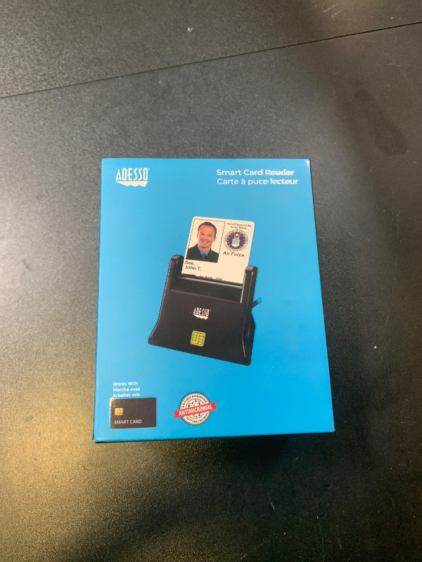 Photo 1 of Adesso SCR-300 Desktop Smart ID Credit Card Reader CAC Card Reader Military, DOD USB Common Access CAC, Compatible with Windows, Mac OS