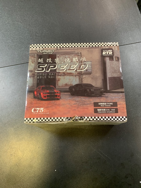 Photo 1 of havcybin 1:76 Turbo Racing Scale RC Sport Car, Table Racing Remote Control Mini Model Car Full Proportional RTR Kit Toys (C75-red)