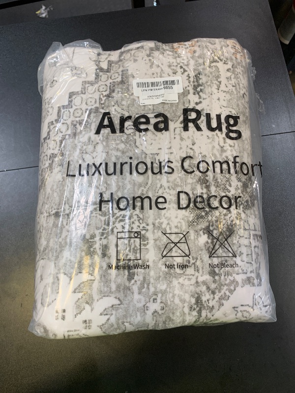 Photo 1 of LIVEBOX Washable Area Rug 5x7 - Large Vintage Tribal Living Room Rug Vintage Non-Slip Indoor Rugs for Bedroom, Low-Pile Retro Carpet Print Distressed Accent Rugs for Nursery Entryway Office, Sage