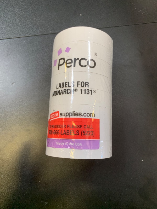 Photo 1 of Perco Sell by Labels for Monarch 1131 Price Gun - 8 Rolls, 20,000 Pricemarking Labels