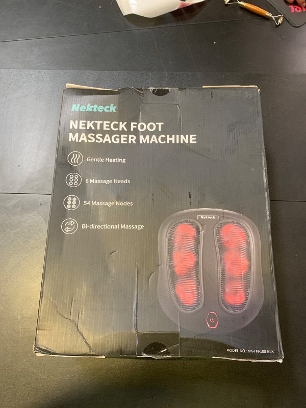 Photo 1 of Nekteck Foot Massager with Heat, Shiatsu Heated Electric Kneading Foot Massager Machine for Plantar Fasciitis, Built-in Infrared Heat Function and Power Cord (Black)