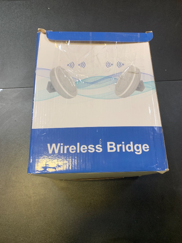 Photo 1 of Wireless Bridge CPE609P, 1000Mbps Point to Point WiFi Bridge Outdoor, 5KM WiFi Internet Bridge Kit, 5.8G PtP PtMP Wireless CPE with 2 Gigabit LAN Ports,14dBi Antenna, IP65 Weatherproof, Plug & Play