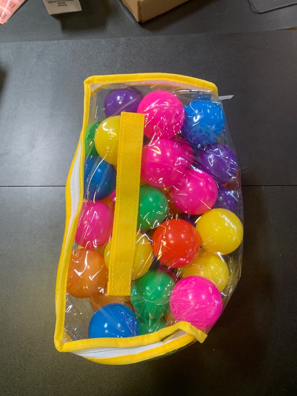Photo 1 of Hovenlay Ball Pit Balls Phthalate Free BPA Free Crush Proof Plastic - 7 Bright Colors in Reusable Play Toys for Kids with Storage Bag