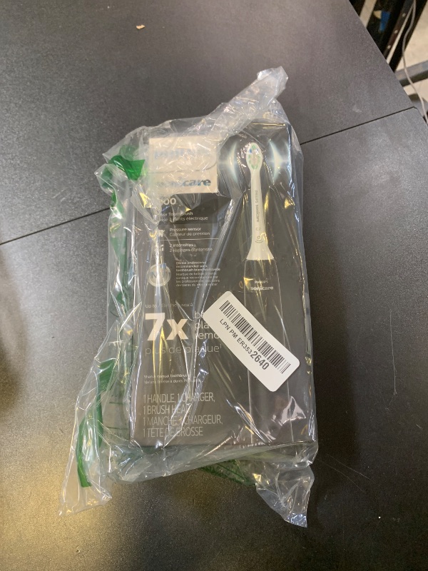 Photo 1 of Philips Sonicare 4100 Rechargeable Electric Toothbrush, with Pressure Sensor, 2 Intensity Settings, SmarTimer and QuadPacer, 14-Day Battery Life, Black, Model HX3681/24