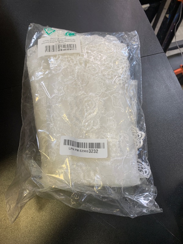 Photo 1 of ARTABLE Rectangle Small Table Cloth Lace Macrame Vintage Tablecloth Shabby Chic Embroidered Oblong Table Cover for Wedding Banquet Holiday Long Dinner Tables (Offwhite, 43 Inch Round)