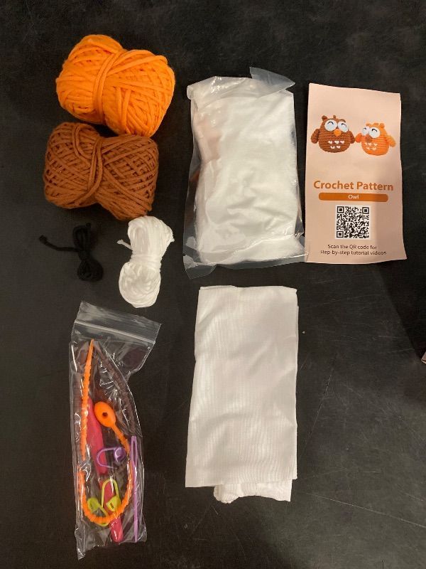 Photo 1 of DIY Crochet Kit Set Of 2 Adorable Owls ( Light Brown And Dark Brown), Beginner-Friendly Amigurumi Kit Relaxing Craft For Teens And Adults