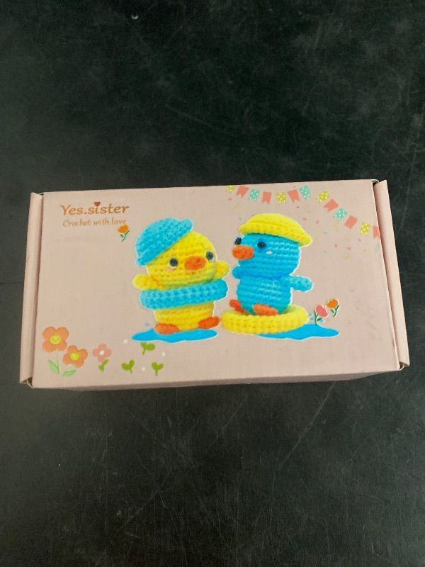 Photo 1 of DIY Crochet Kit for Beginners | Yellow & Blue Duck Set | Cotton Yarn | Video Tutorial & Instructions | Handmade Gift & Stress Relief