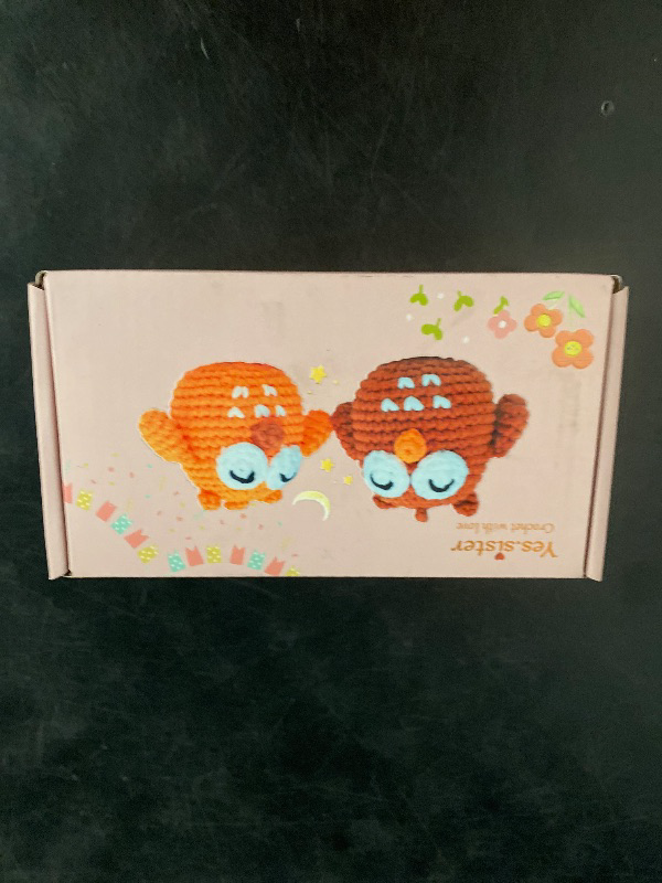 Photo 1 of DIY Crochet Kit Set Of 2 Adorable Owls ( Light Brown And Dark Brown), Beginner-Friendly Amigurumi Kit Relaxing Craft For Teens And Adults