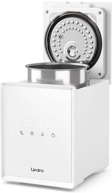 Photo 1 of Stainless Steel Humidifier, 3L Warm Mist Humidifier, Easy Clean with Warm Steam Humidifier, Healthy Air Mist Humidifiers for Bedroom Living Room, with Sleep Mode and Auto-off Setting