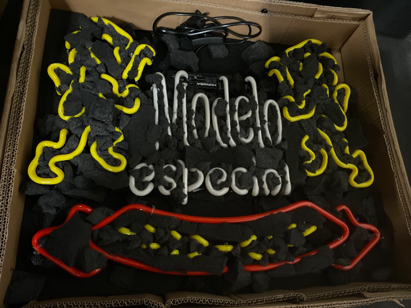 Photo 1 of Beer Neon Sign Light Real Glass Neon Bar Signs for Home Bar Pub Man Cave Party Shop Store Recreation Room Home Room Garage Wall Windows Display Handcraft Artwork Gift 19x15, yellow