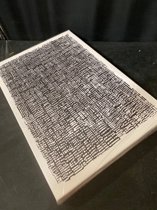 Photo 1 of 3Pcs Black White Abstract Canvas Wall Art Mid Century Modern Wall Decor Pictures Minimalist Dot Line Textured Posters Prints for Living Room Bedroom Office Wall Decorations (16x24in canvas)