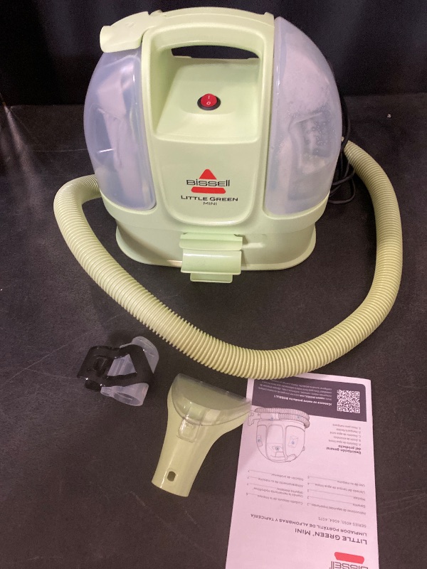 Photo 1 of BISSELL Little Green Mini Portable Carpet and Upholstery Deep Cleaner, Car/Auto Detailer, with HydroRinse Self-Cleaning Tool and 4" Tough Stain Tool, Tea Green