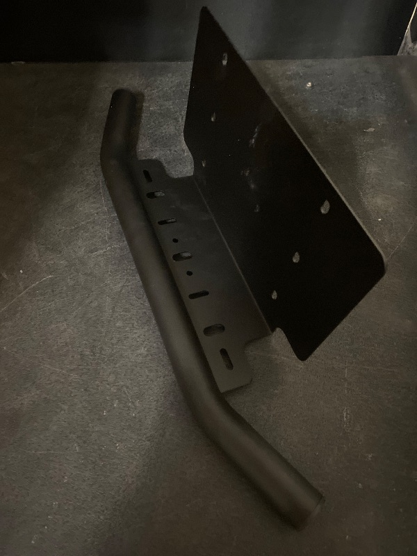 Photo 1 of Front Bumper 6x12 inch Universal License Plate Holder Mounting Bracket Compatible with Off-Road LED Light Pod Compatible with Jeep Most ATV Truck Pickup