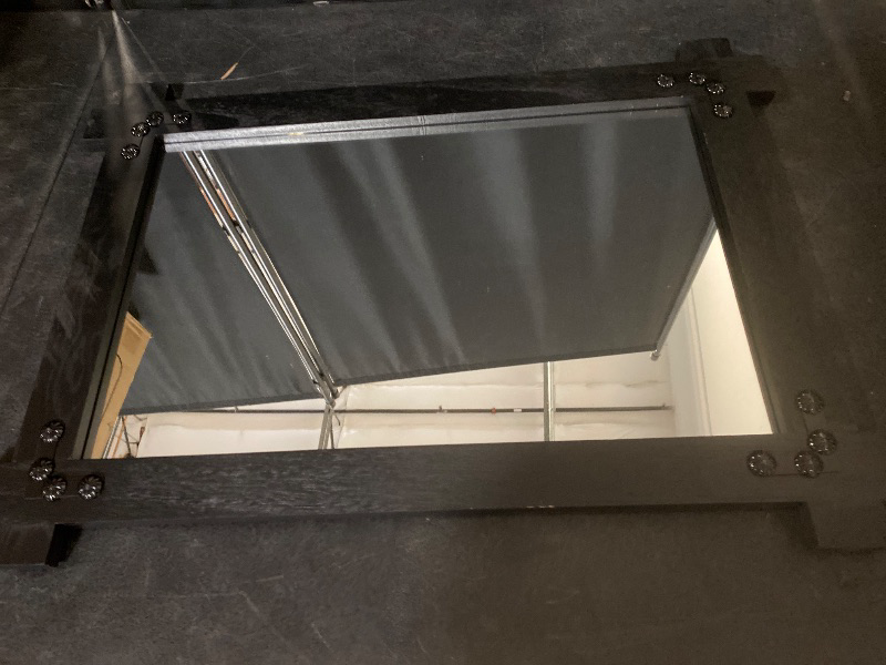 Photo 1 of Black Small Wall Decorative Mirror Rustic Rectanglar Wood Framed Mirror Farmhouse Hanging Wall Mirror for Entryway Bedroom Living Room Bathroom Hangs Vertical or Horizontal
