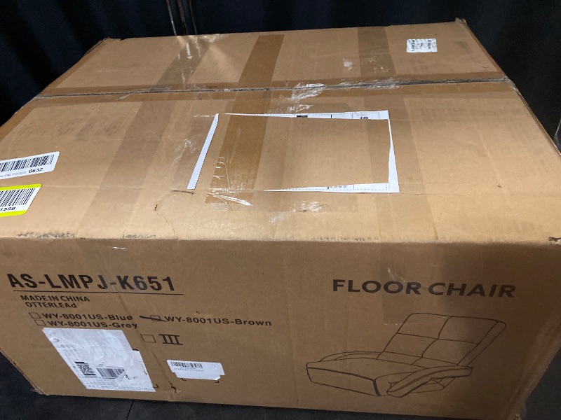 Photo 1 of Adjustable Floor Gaming Chair for Adults with Armrests & Adjustable Footrest, 14-Position Folding Chaise Lounge Sofa for Living Room, Bedroom, Balcony (Brown)