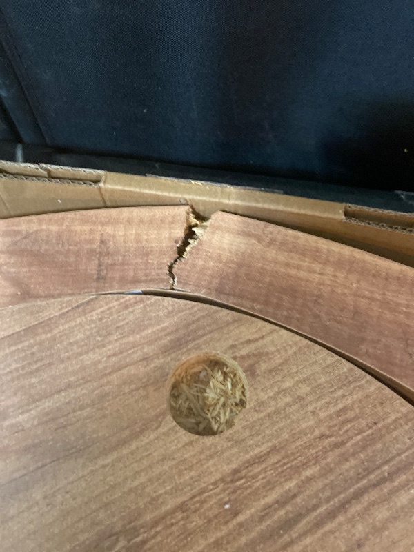 Photo 1 of C Shaped End Table for Couch Small Places, Space Saver Round Side Table for Sofa and Bedside with Wheels, Coffee and Eating Snack Time Tray for Living Room, Office (Natural)