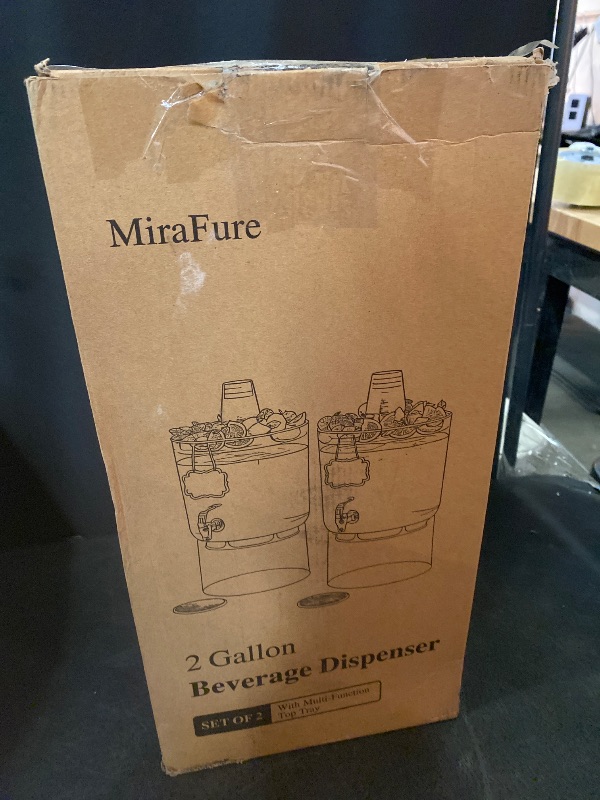 Photo 1 of 2 Gallon Beverage Dispenser for Parties 2 PACK, BPA-Free Drink Dispenser with No Drip Spigot, Juice Dispensers with Stand, Transparent Plastic Water Dispenser, Drink Fountains with Multi-Function Lid