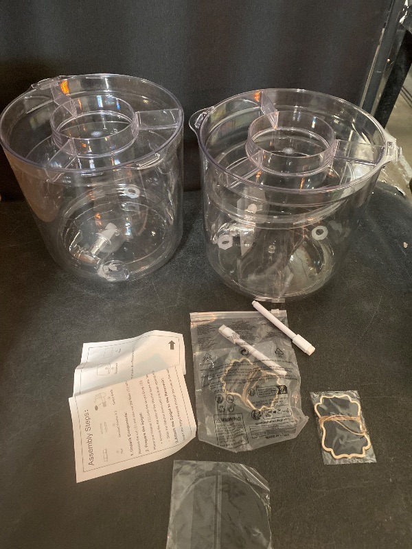 Photo 1 of 2 Gallon Beverage Dispenser for Parties 2 PACK, BPA-Free Drink Dispenser with No Drip Spigot, Juice Dispensers with Stand, Transparent Plastic Water Dispenser, Drink Fountains with Multi-Function Lid